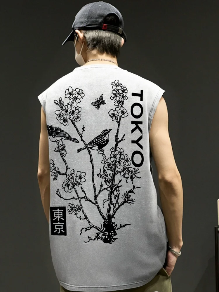 Japanese Style Insect Bird Floral Print Acid Washed Tank Top Casual Loose Sleeveless Vest Holiday O-neck Vintage Harajuku Tunics
Japanese Style Insect Bird Floral Print Acid Washed Tank Top Casual Loose Sleeveless Vest Holiday O-neck Vintage Harajuku Tunics