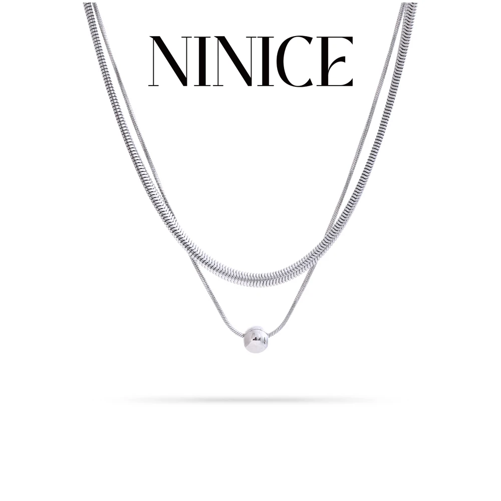 NiNice Trendy Double Layer Snake Chain Round Drop Necklace for Women Stainless Steel High Quality Exquisite Jewelry Gift
NiNice Trendy Double Layer Snake Chain Round Drop Necklace for Women Stainless Steel High Quality Exquisite Jewelry Gift