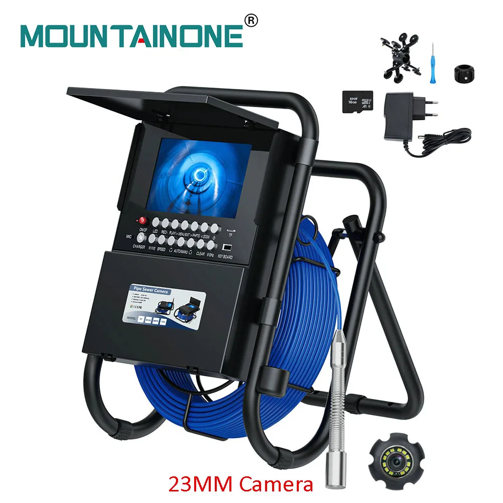 Pipe Inspection Camera with DVR 16G Meter Counter Keyboard Sewer Drain Industrial Endoscope IP68 50M 17MM or 23MM Camera
Pipe Inspection Camera with DVR 16G Meter Counter Keyboard Sewer Drain Industrial Endoscope IP68 50M 17MM or 23MM Camera