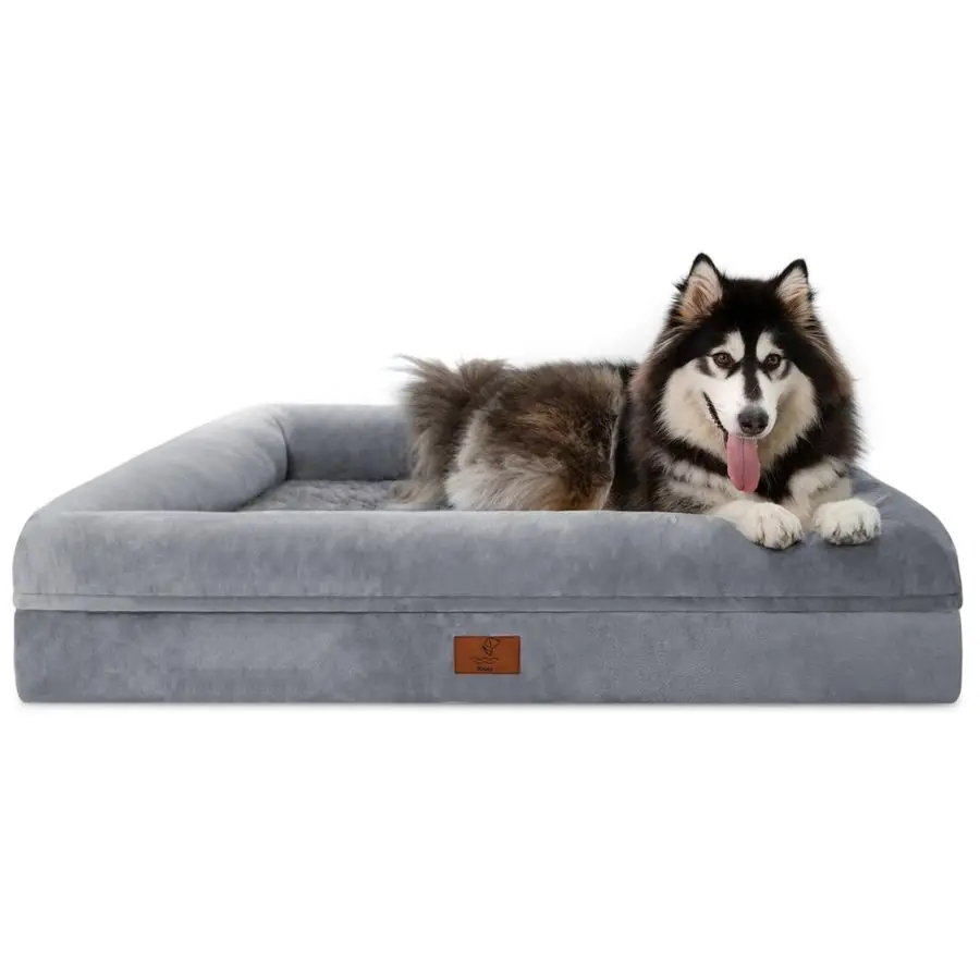Orthopedic Dog Bed for Large Dogs, Big Waterproof Dog Bed with Removable Washable Cover, 4Sides Removable Bolster Pet Couch Sofa
Orthopedic Dog Bed for Large Dogs, Big Waterproof Dog Bed with Removable Washable Cover, 4Sides Removable Bolster Pet Couch Sofa