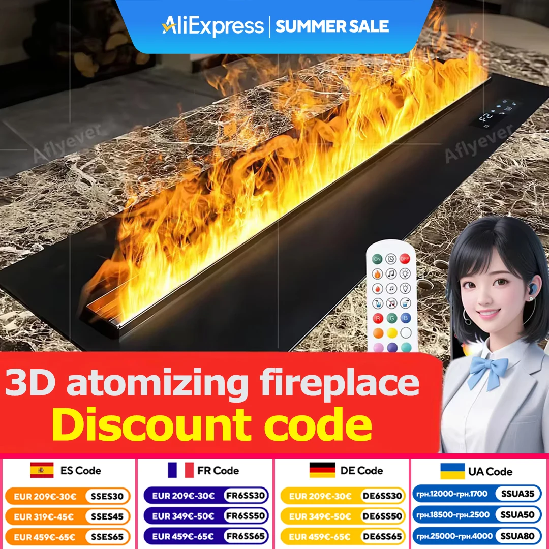 Smart Home 3D Atomized Fireplace with LED Colorful Flame ECO Water Vapor Indoor Electric Fireplace for TV Wall Living Room Decor
Smart Home 3D Atomized Fireplace with LED Colorful Flame ECO Water Vapor Indoor Electric Fireplace for TV Wall Living Room Decor