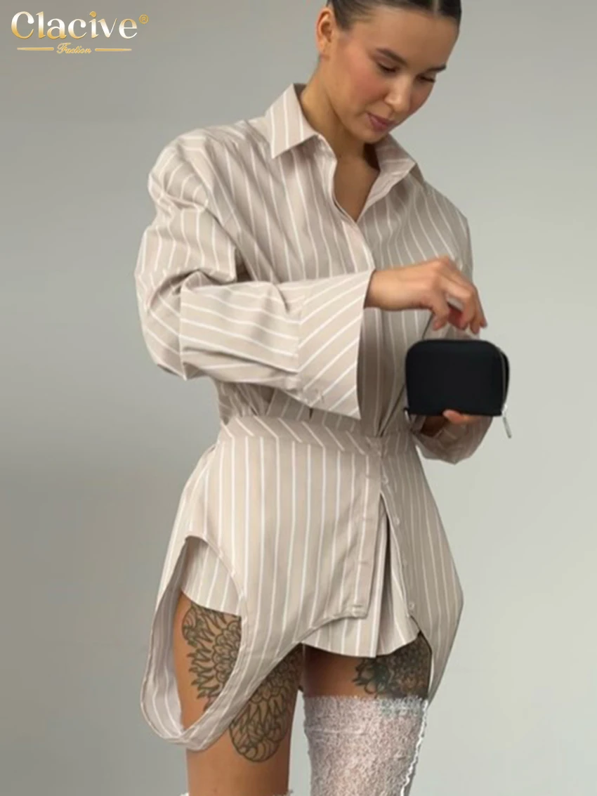 Clacive Spring Loose Stripe Print Women's Blouse 2026 Fashion Lapel Long Sleeve Lady Shirt Elegant Girdle Top 2 Pieces Female
Clacive Spring Loose Stripe Print Women's Blouse 2026 Fashion Lapel Long Sleeve Lady Shirt Elegant Girdle Top 2 Pieces Female