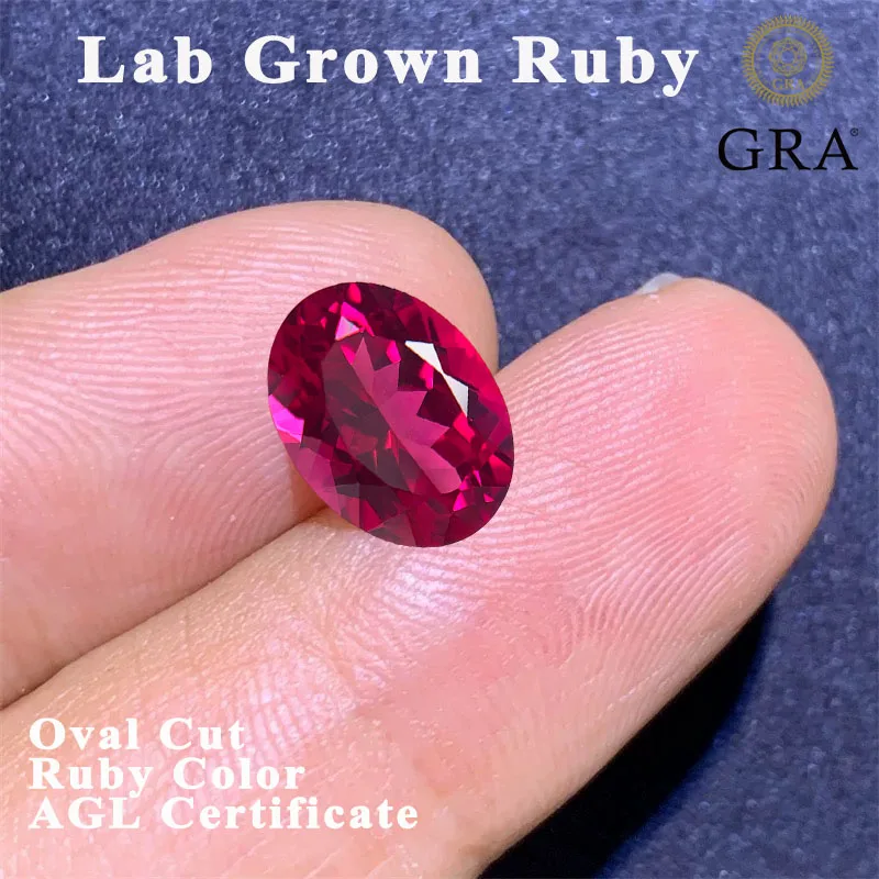 Top Quality Lab Grown Ruby Oval Cut Ruby Color DIY Charms Ring Necklace Earrings Main Materials Selectable AGL Certificate 
Top Quality Lab Grown Ruby Oval Cut Ruby Color DIY Charms Ring Necklace Earrings Main Materials Selectable AGL Certificate
