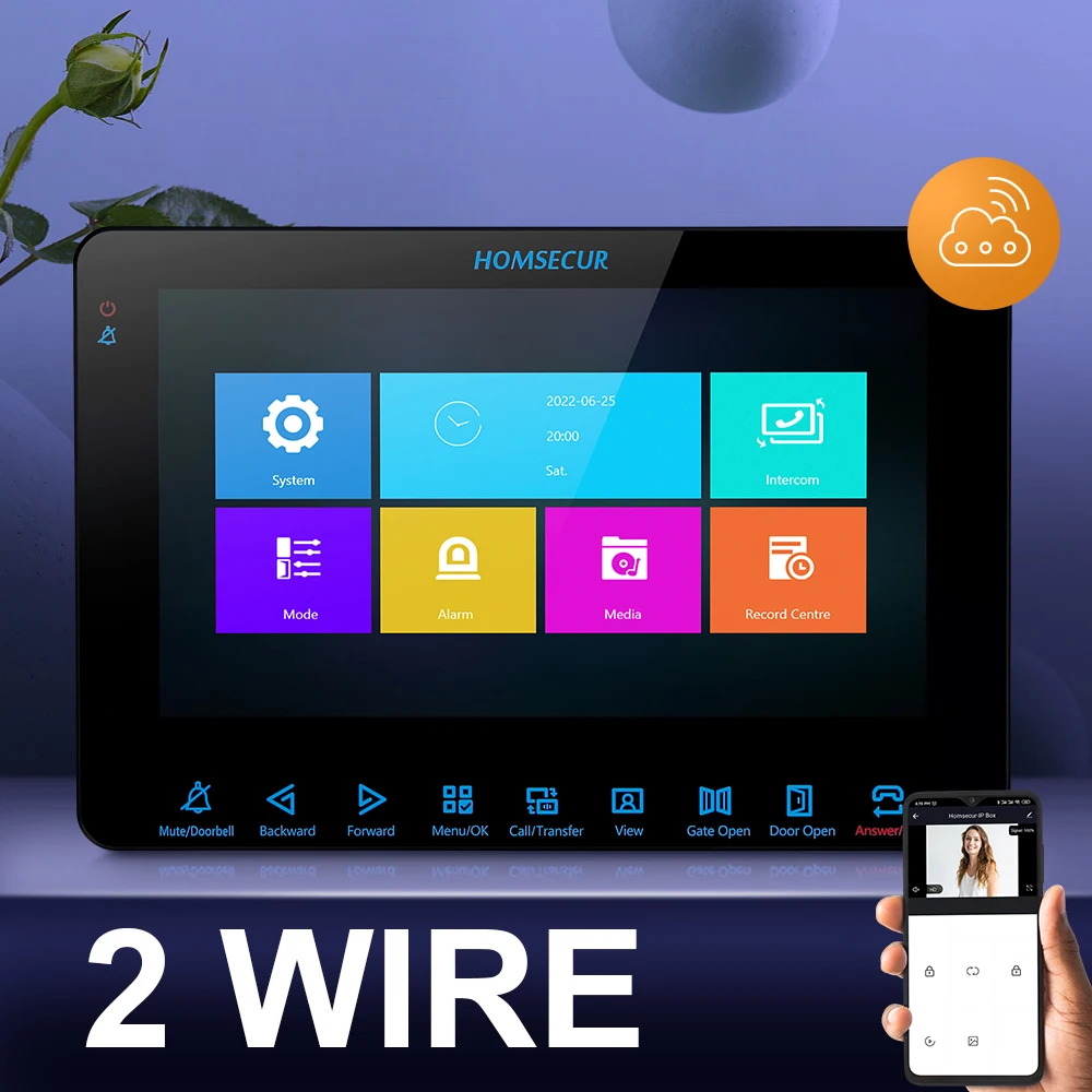 HOMSECUR BA20C-B WIFI внутренний монитор с поддержкой приложения Tuya для 2-проводной видеодомофонной системы HDK
HOMSECUR BA20C-B WIFI внутренний монитор с поддержкой приложения Tuya для 2-проводной видеодомофонной системы HDK