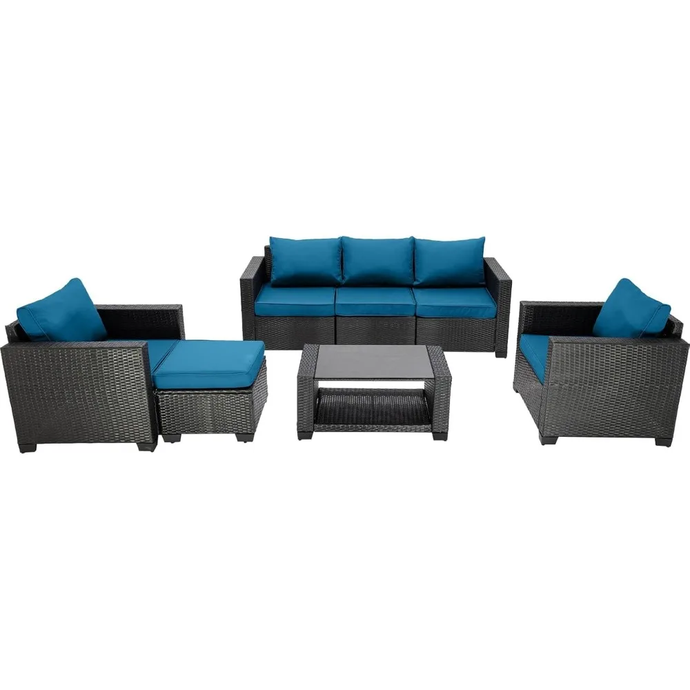 7-Piece Modular Outdoor Furniture Sectional Patio Furniture Set - Wicker Outdoor Couch with Ottoman & Two-Tier Coffee Table
7-Piece Modular Outdoor Furniture Sectional Patio Furniture Set - Wicker Outdoor Couch with Ottoman & Two-Tier Coffee Table
