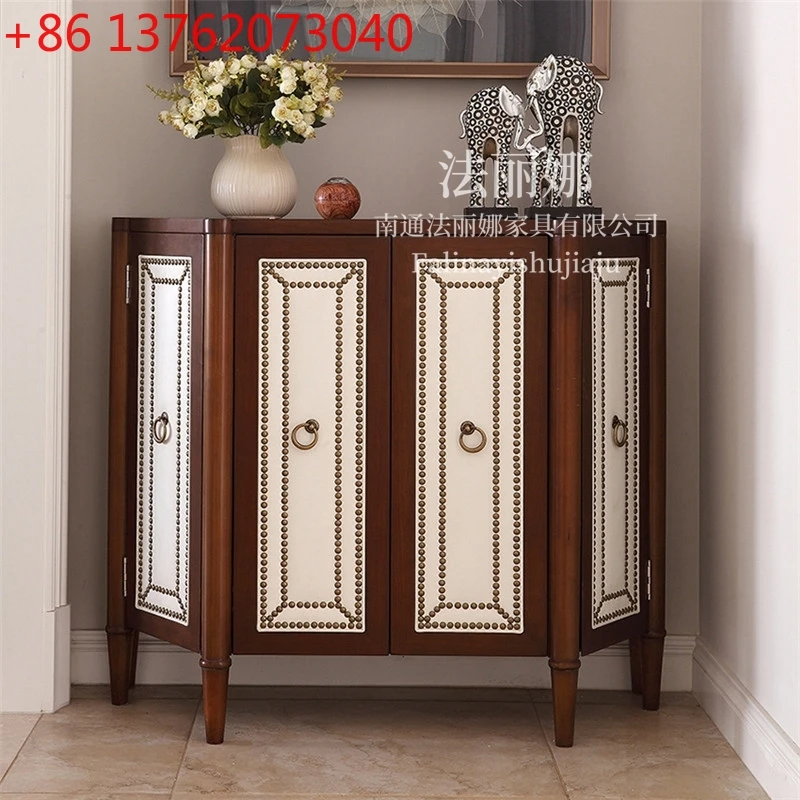 American rural entrance cabinet dining side cabinet solid wood entry semi-round walnut decorative cabinet
American rural entrance cabinet dining side cabinet solid wood entry semi-round walnut decorative cabinet