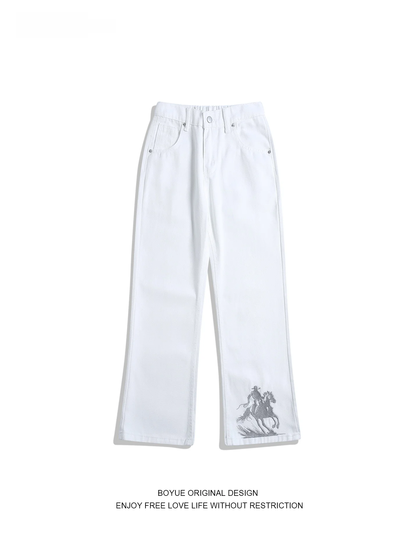 Boyue Western War Embroidered Flared Jeans Men's High Waist Cotton Polyester Blend Loose Fit Casual Jeans
Boyue Western War Embroidered Flared Jeans Men's High Waist Cotton Polyester Blend Loose Fit Casual Jeans