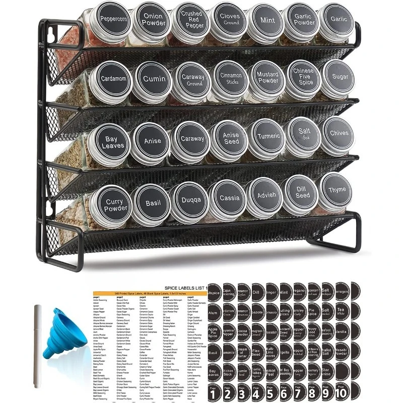 Spice Rack Organizer with 28 Spice Jars, 386 Spice Labels, Chalk Marker and Funnel Set for Cabinet, Countertop, Pantry
Spice Rack Organizer with 28 Spice Jars, 386 Spice Labels, Chalk Marker and Funnel Set for Cabinet, Countertop, Pantry