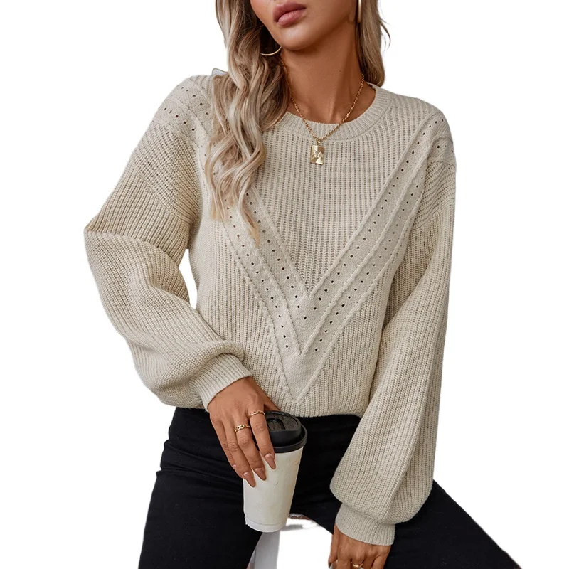 European and American cross-border knitted sweater women's 2024 autumn casual round neck long-sleeved pullover sweater top women
European and American cross-border knitted sweater women's 2024 autumn casual round neck long-sleeved pullover sweater top women