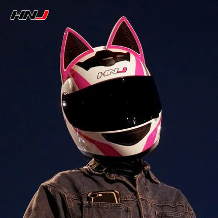 2 Gifts DOT HNJ Full Face Motorcycle Helmet Cat Ear Helmet Personality Motocross Helmet For Adults
2 Gifts DOT HNJ Full Face Motorcycle Helmet Cat Ear Helmet Personality Motocross Helmet For Adults