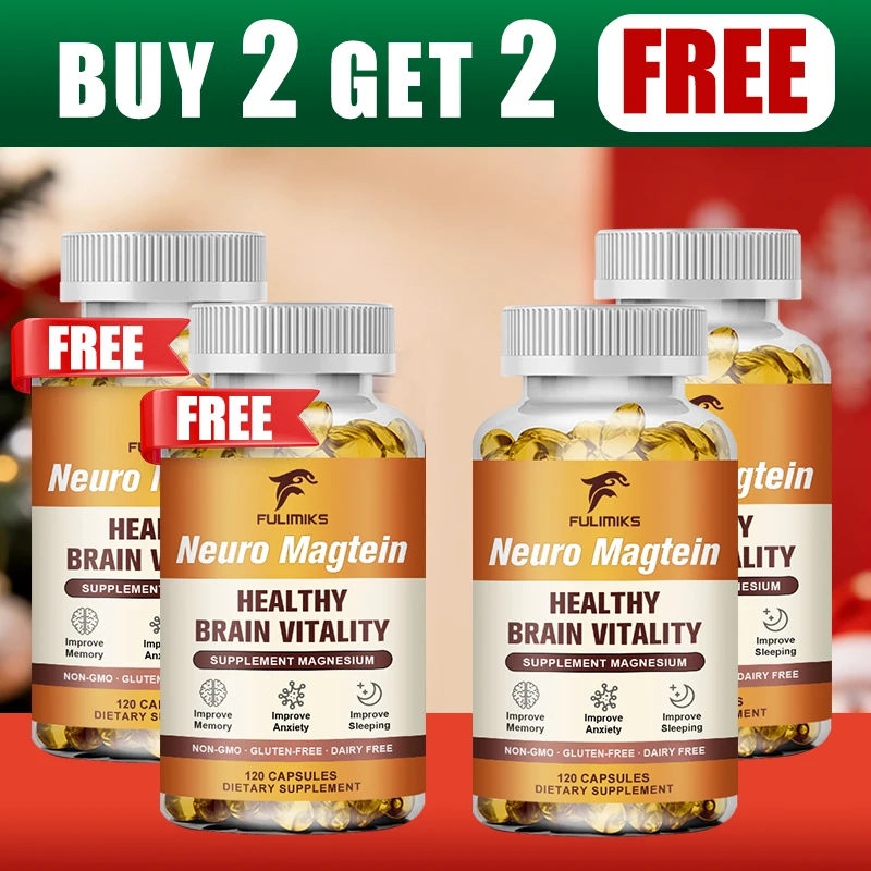 Buy 2 Get 2 Free! Neuro Magtein Capsules, Support Cognitive Function, Deep Sleep & Anxiety Relief, Mental Clarity, Brain Health
Buy 2 Get 2 Free! Neuro Magtein Capsules, Support Cognitive Function, Deep Sleep & Anxiety Relief, Mental Clarity, Brain Health