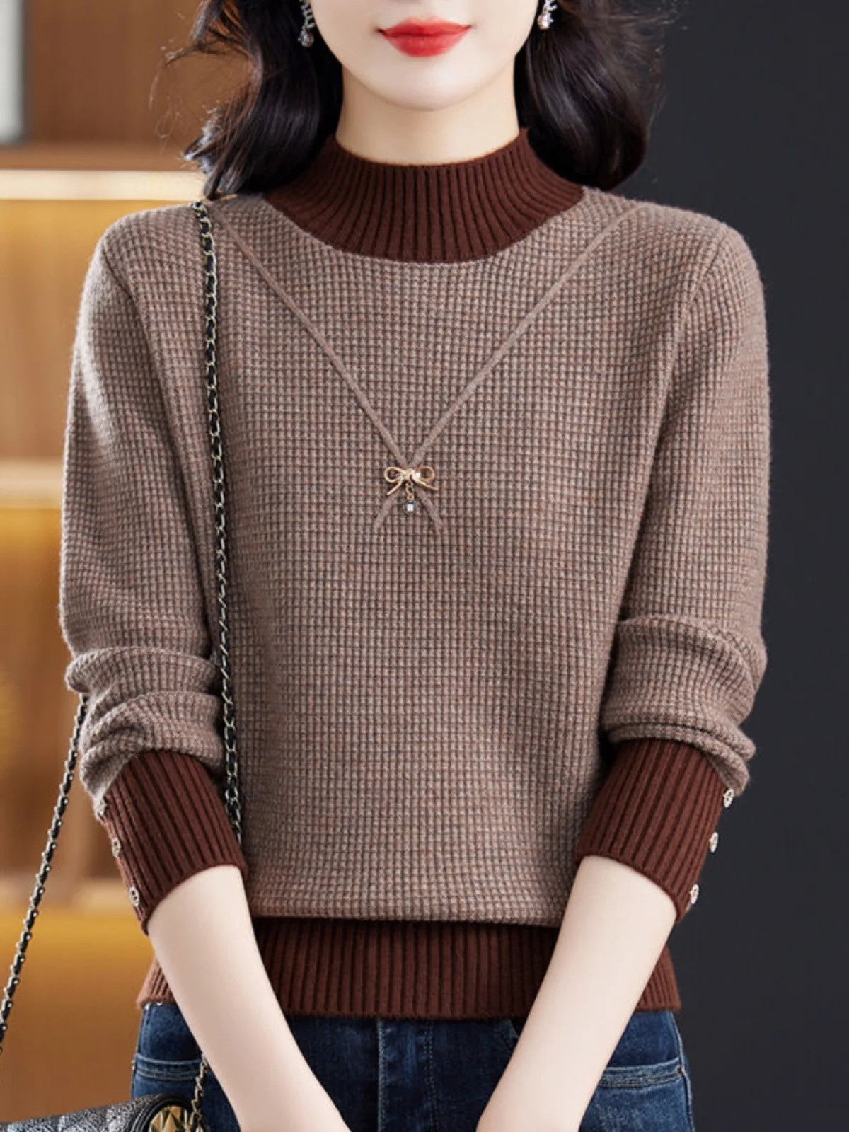 Autumn Winter Loose Long Sve Thiened Knitted Sweater Versatile Base Layer irt Korean Sle Commute Faion Dyeing
Autumn Winter Loose Long Sve Thiened Knitted Sweater Versatile Base Layer irt Korean Sle Commute Faion Dyeing