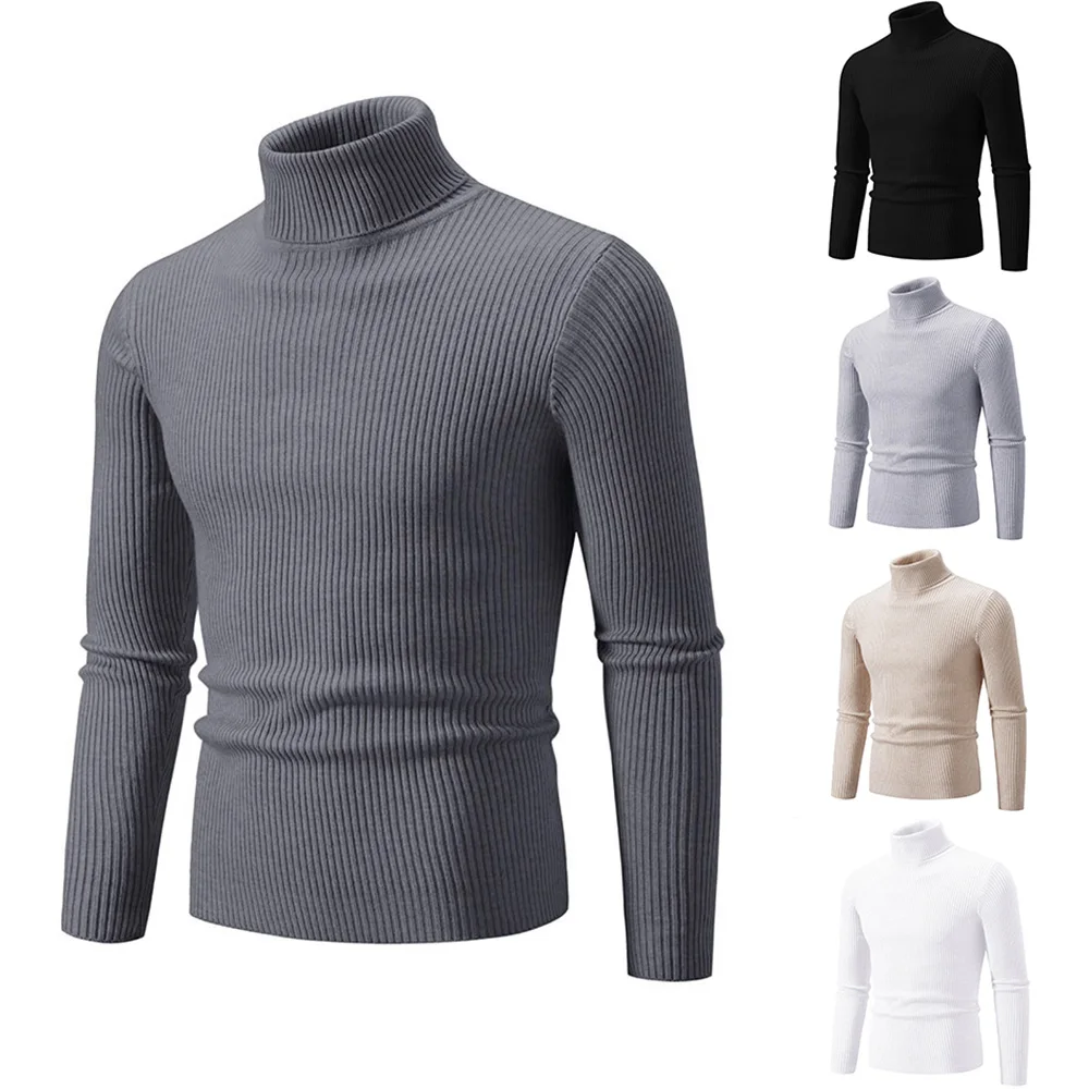 Men's Roll Neck Striped Sweater Autumn Warm Slim Fit Knitted Pullovers High Elastic Casual Solid Color Basic Style Knitwear
Men's Roll Neck Striped Sweater Autumn Warm Slim Fit Knitted Pullovers High Elastic Casual Solid Color Basic Style Knitwear