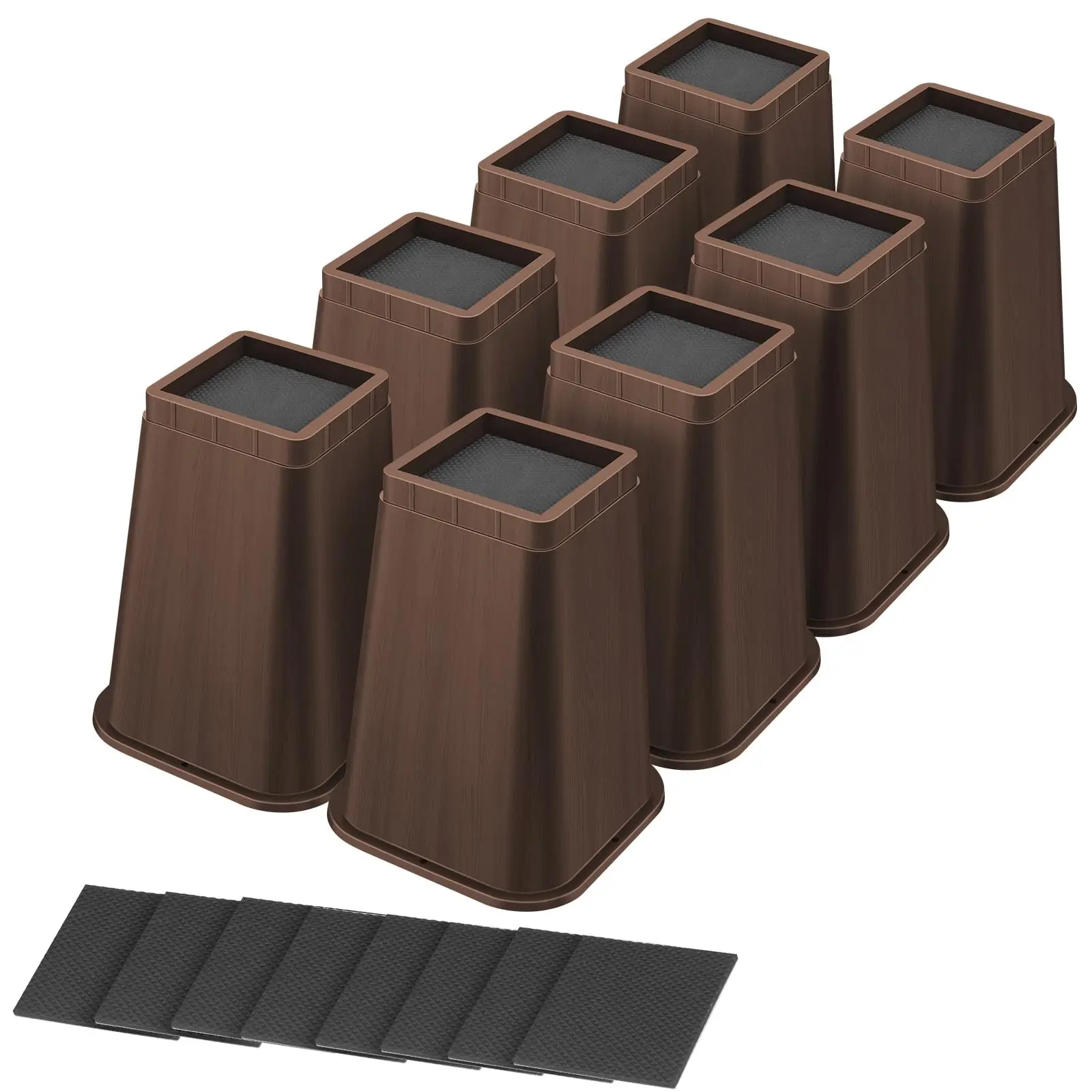 Heavy Duty Furniture Risers 8 Inch Brown Set Of 6, For Beds Tables Desks Sofas, Supports Up To 6000 Lbs
Heavy Duty Furniture Risers 8 Inch Brown Set Of 6, For Beds Tables Desks Sofas, Supports Up To 6000 Lbs