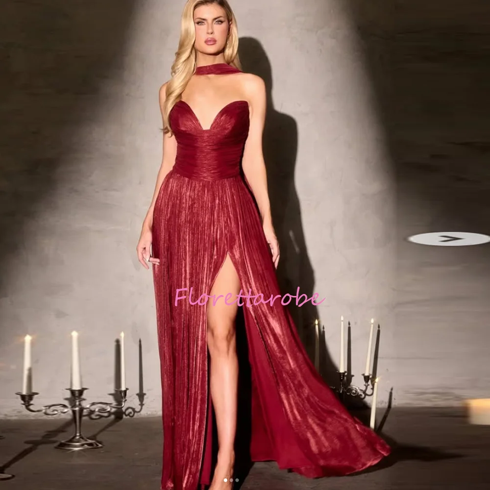 Sexy Dark Red Silk A Line Evening Dresses For Women Prom Dress Long Split Floor Length Formal Occasion Party Dress
Sexy Dark Red Silk A Line Evening Dresses For Women Prom Dress Long Split Floor Length Formal Occasion Party Dress
