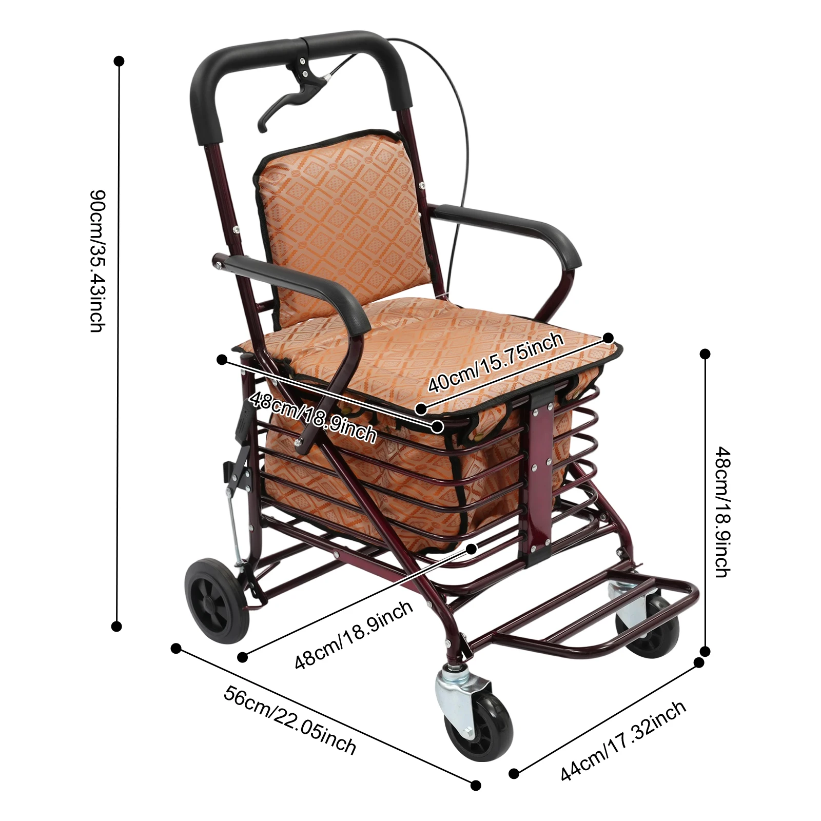 Foldable Shopping Cart with Seat, Rolling Walker with Brakes for Senior, Foldable Shopping Cart with Seat for Seniors
Foldable Shopping Cart with Seat, Rolling Walker with Brakes for Senior, Foldable Shopping Cart with Seat for Seniors