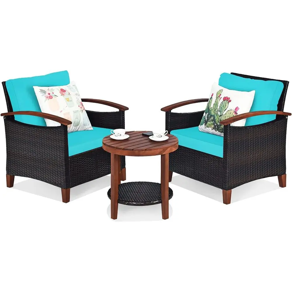 3 Pieces Patio urniture Set, Outdoor Rattan Soa and Side Table w/Solid Acacia Wood e, High Load Bearing Contion Bistro Set w/Was
3 Pieces Patio urniture Set, Outdoor Rattan Soa and Side Table w/Solid Acacia Wood e, High Load Bearing Contion Bistro Set w/Was