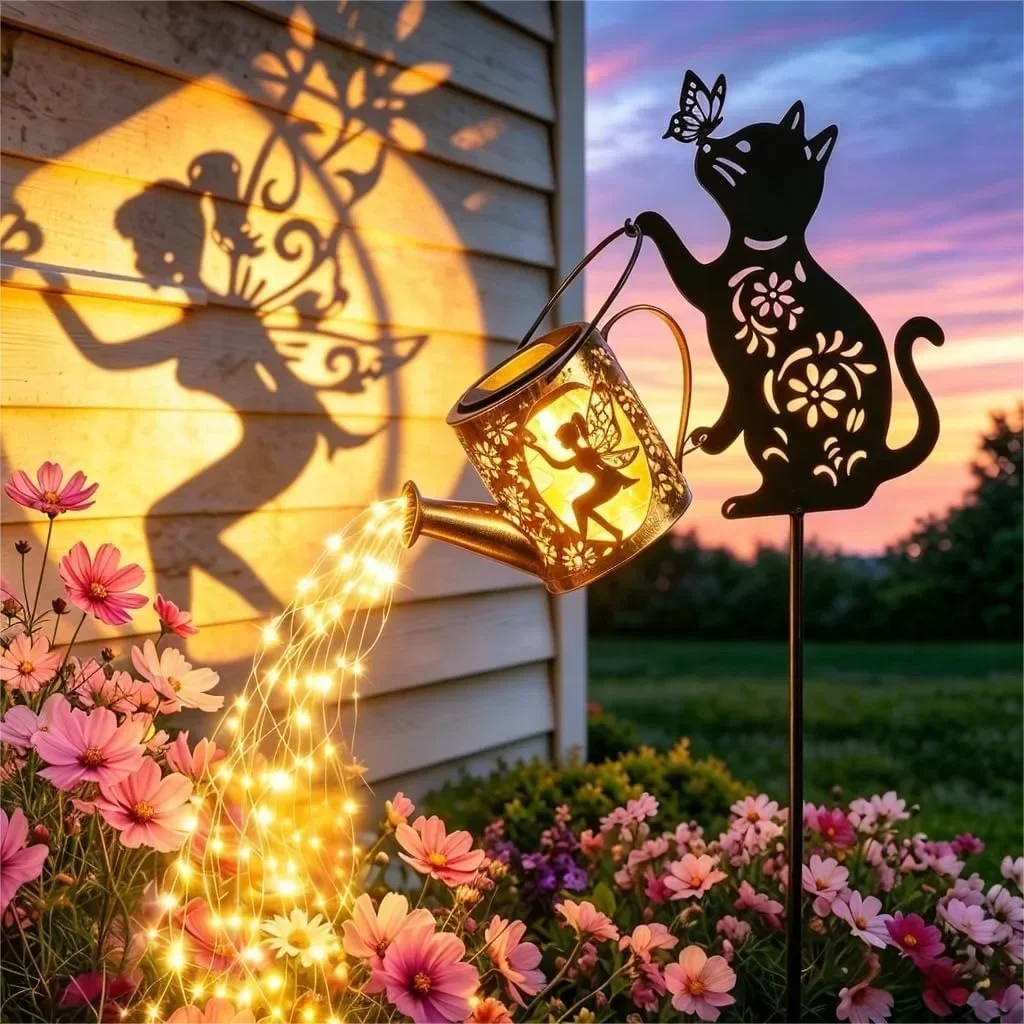 Solar Watering Can Lights with Fairy and Flowers, Outdoor Garden Decor with Cascading String Lights, Waterproof Hanging Lantern
Solar Watering Can Lights with Fairy and Flowers, Outdoor Garden Decor with Cascading String Lights, Waterproof Hanging Lantern