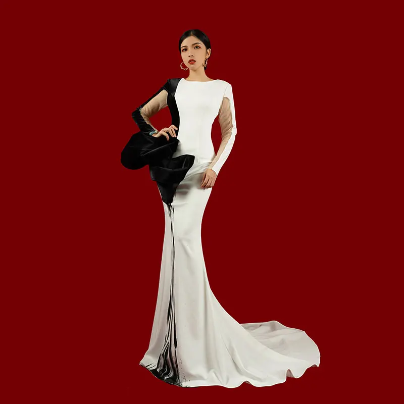 Baisha Party Dresses For Women 2024 New Black And White Splicing 3d Flower Design Custom Evening Skirt H1592 فساتين طويلة
Baisha Party Dresses For Women 2024 New Black And White Splicing 3d Flower Design Custom Evening Skirt H1592 فساتين طويلة