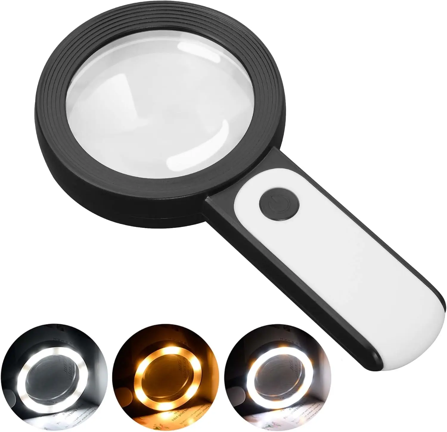 18 LED Magnifying Glass with Light, 3 Color Modes, Large 3.15" Lens for Reading, Jewelry, Coins
18 LED Magnifying Glass with Light, 3 Color Modes, Large 3.15" Lens for Reading, Jewelry, Coins