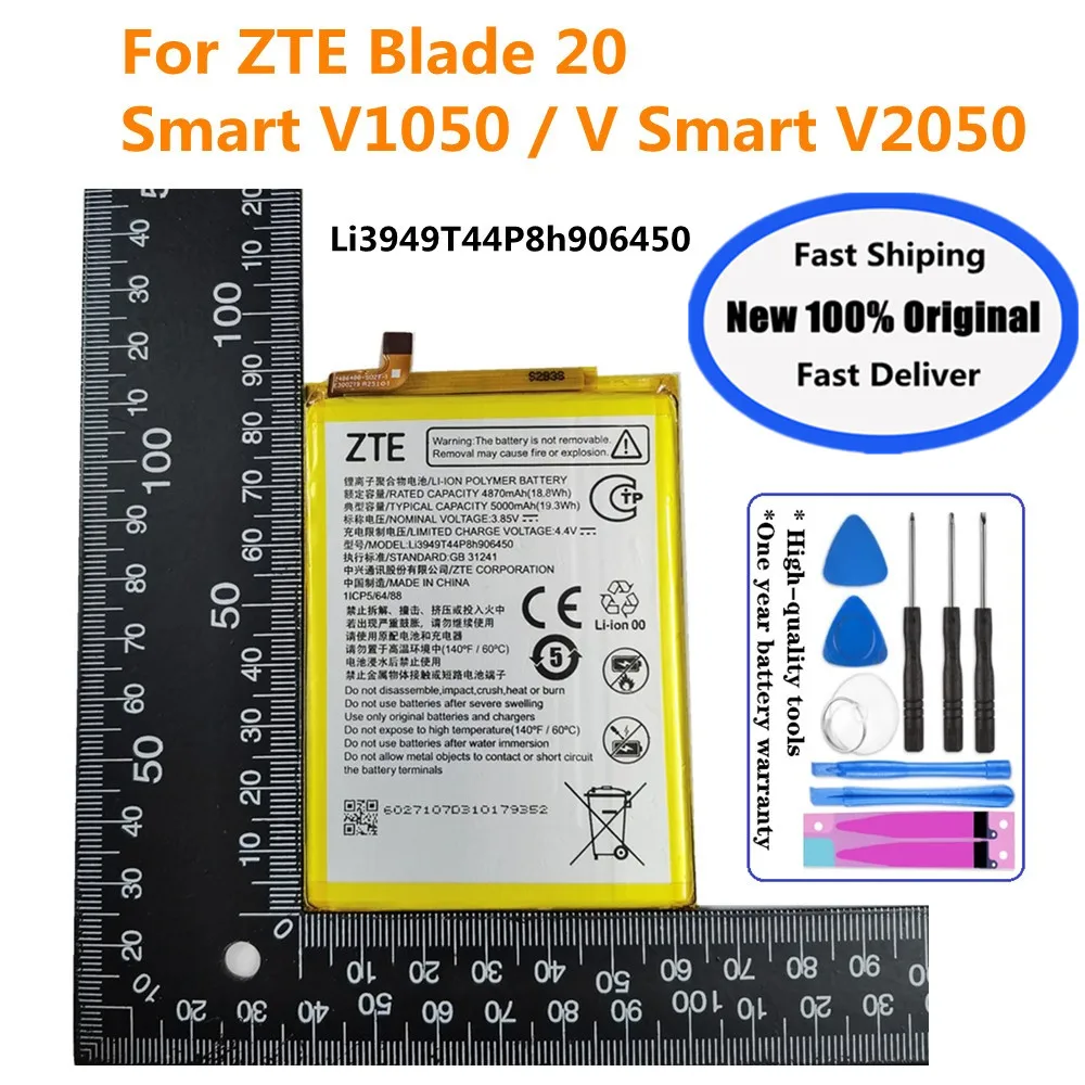 Li3949T44P8h906450 Original Battery For ZTE Blade 20 Smart V1050 / V Smart V2050 Phone Bateria Batteries 5000mAh
Li3949T44P8h906450 Original Battery For ZTE Blade 20 Smart V1050 / V Smart V2050 Phone Bateria Batteries 5000mAh