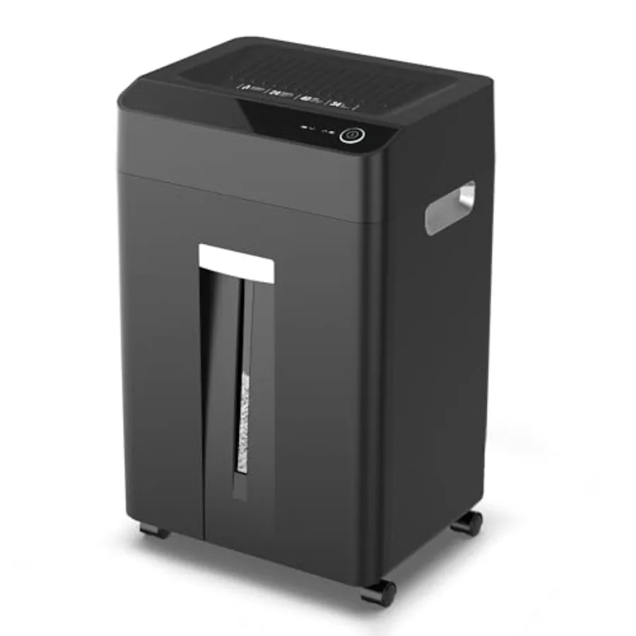 Home office paper shredder, steel body, black, 24-sheet cross-cut capacity with 40-min continuous run time
Home office paper shredder, steel body, black, 24-sheet cross-cut capacity with 40-min continuous run time