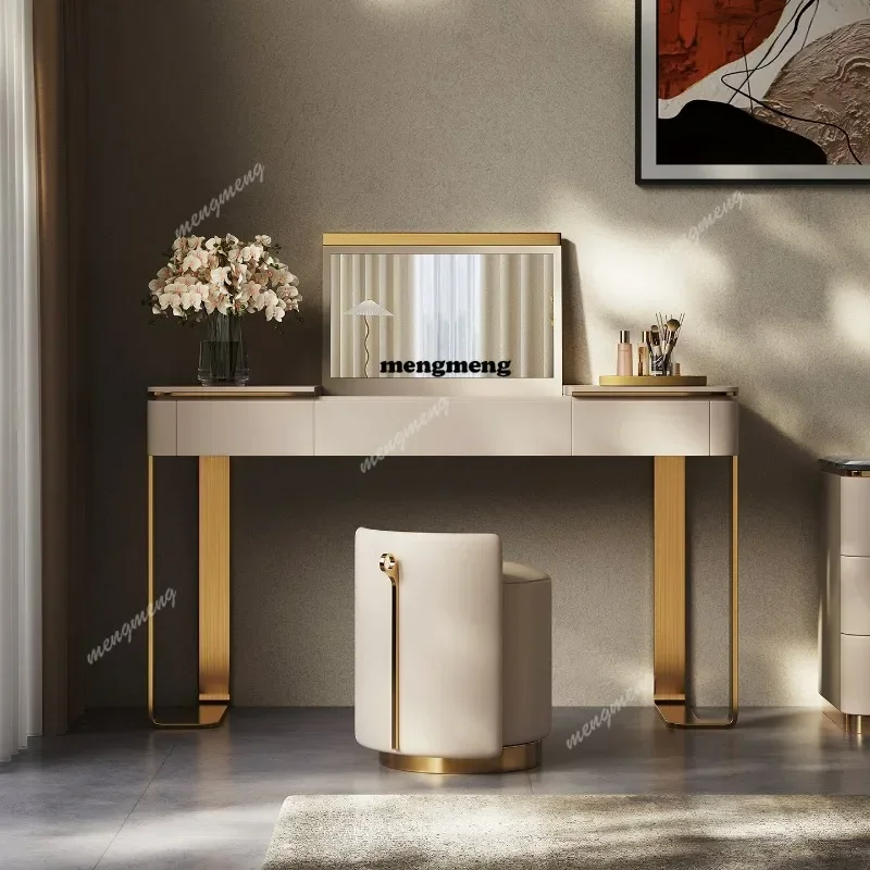 Light luxury bedroom dresser modern and simple, flip mirror small apartment, makeup table
Light luxury bedroom dresser modern and simple, flip mirror small apartment, makeup table