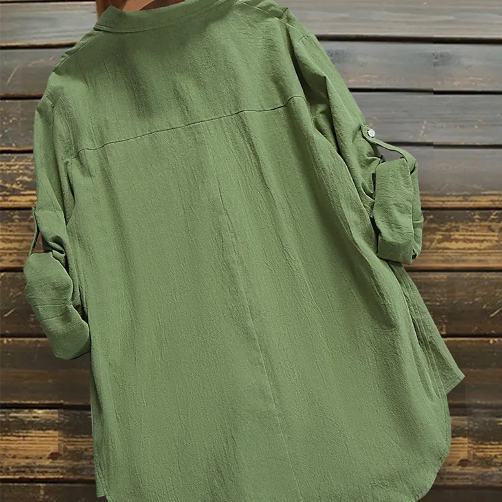 Женская однотонная футболка большого размера с длинными рукавами, свободная рубашка на пуговицах в европейском и американском стиле, независимая станция
Женская однотонная футболка большого размера с длинными рукавами, свободная рубашка на пуговицах в европейском и американском стиле, независимая станция