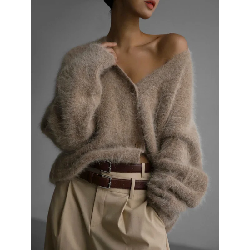 Women's faux mink cardigan,Loose-fitting Sweater Coat in Lazy Style,Soft Long Sleeve Knit Sweater
Women's faux mink cardigan,Loose-fitting Sweater Coat in Lazy Style,Soft Long Sleeve Knit Sweater