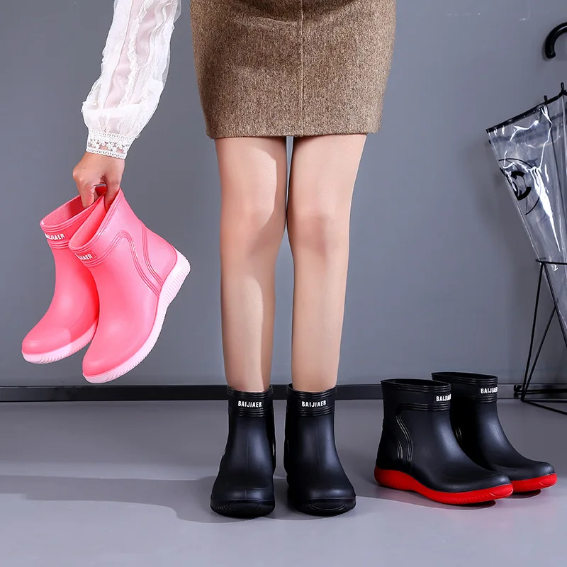 Fashionable Mid-Calf Waterproof Rain Boots Low Cut Fishing Women's Shoes Non-Slip Kitchen Gel Shoes Car Wash Work Shoes
Fashionable Mid-Calf Waterproof Rain Boots Low Cut Fishing Women's Shoes Non-Slip Kitchen Gel Shoes Car Wash Work Shoes