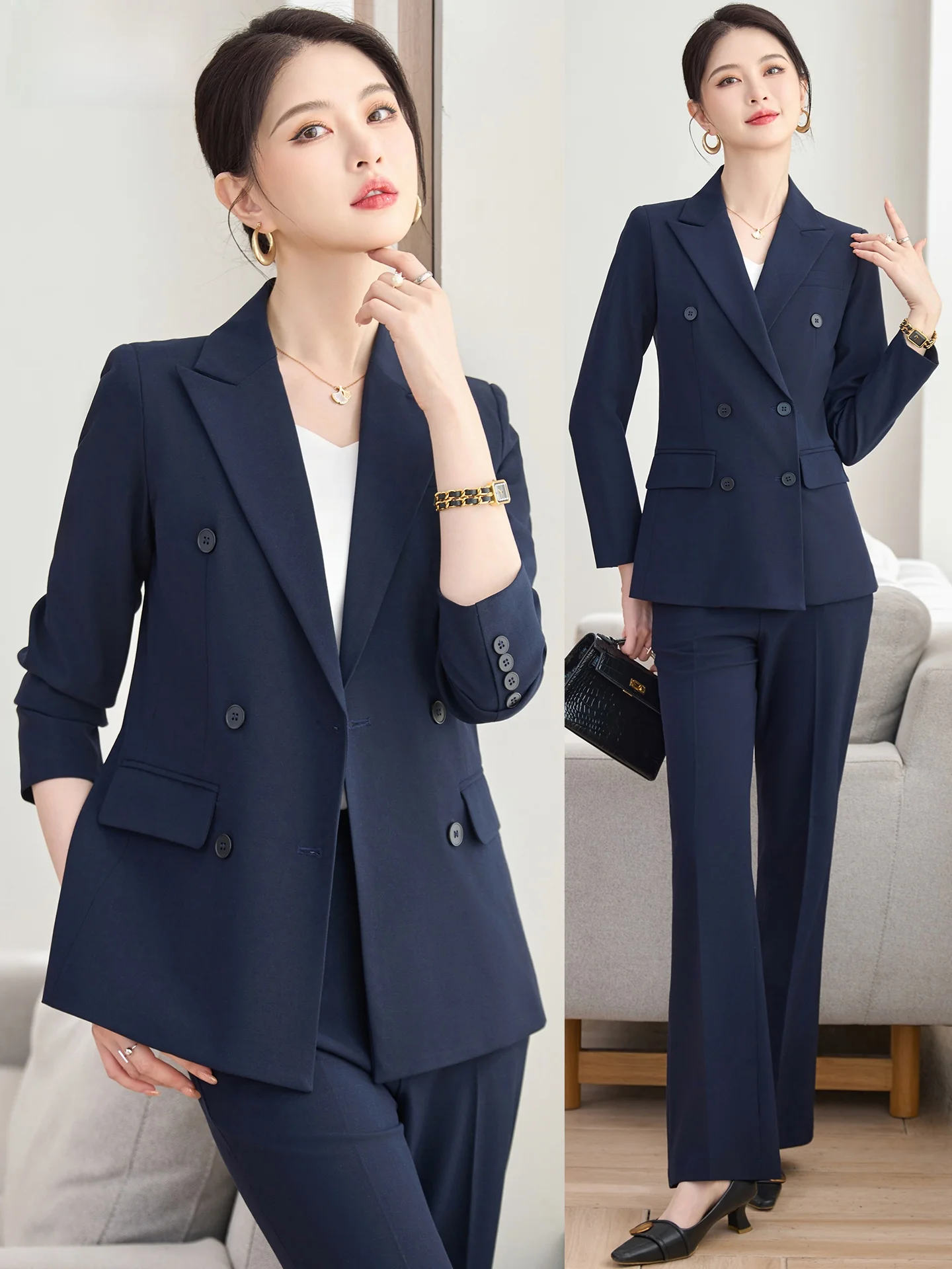 Slim Fit Blue Suit Set for Women Spring New Sle Profional Interview Outfit Ele Busin Coat Commute Wind Sle
Slim Fit Blue Suit Set for Women Spring New Sle Profional Interview Outfit Ele Busin Coat Commute Wind Sle