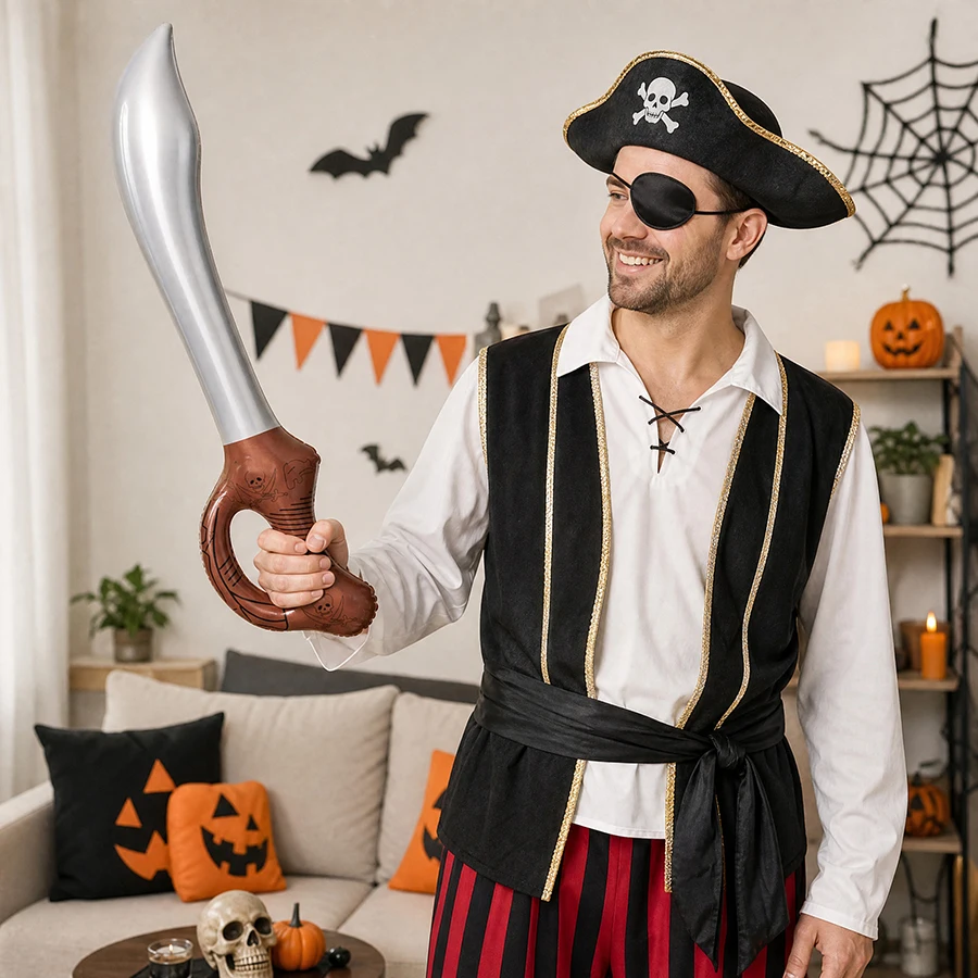 PVC Inflatable Pirate Sword Props Pirate Theme Birthday Halloween Party Cosplay Costumes Kids Stage Performance Photo Props
PVC Inflatable Pirate Sword Props Pirate Theme Birthday Halloween Party Cosplay Costumes Kids Stage Performance Photo Props