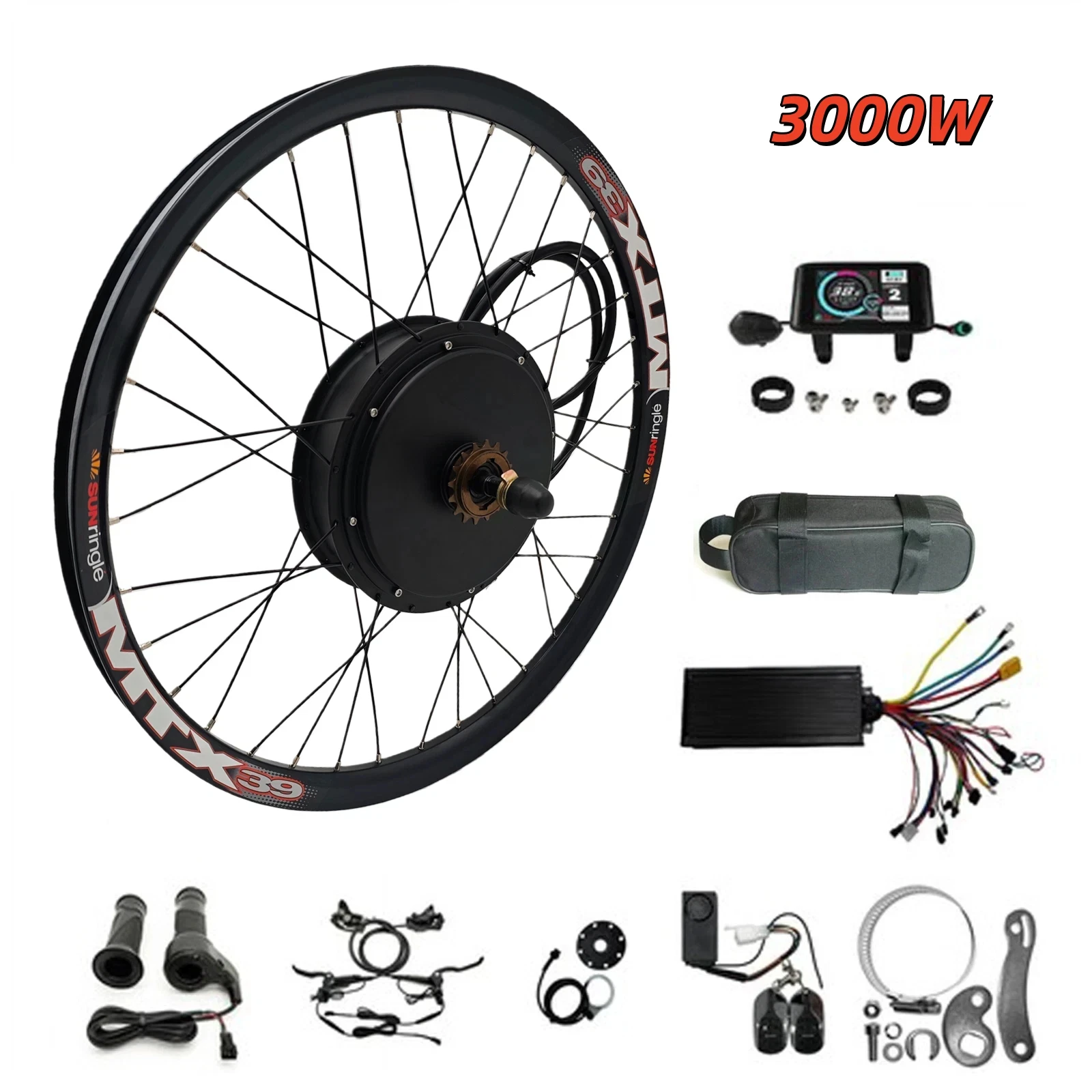 3000W High Power E-Bike Rear Motor Wheel | 48V~72V MTX39 Rim, 26" 27.5" 29", Dropout 135/155mm
3000W High Power E-Bike Rear Motor Wheel | 48V~72V MTX39 Rim, 26" 27.5" 29", Dropout 135/155mm