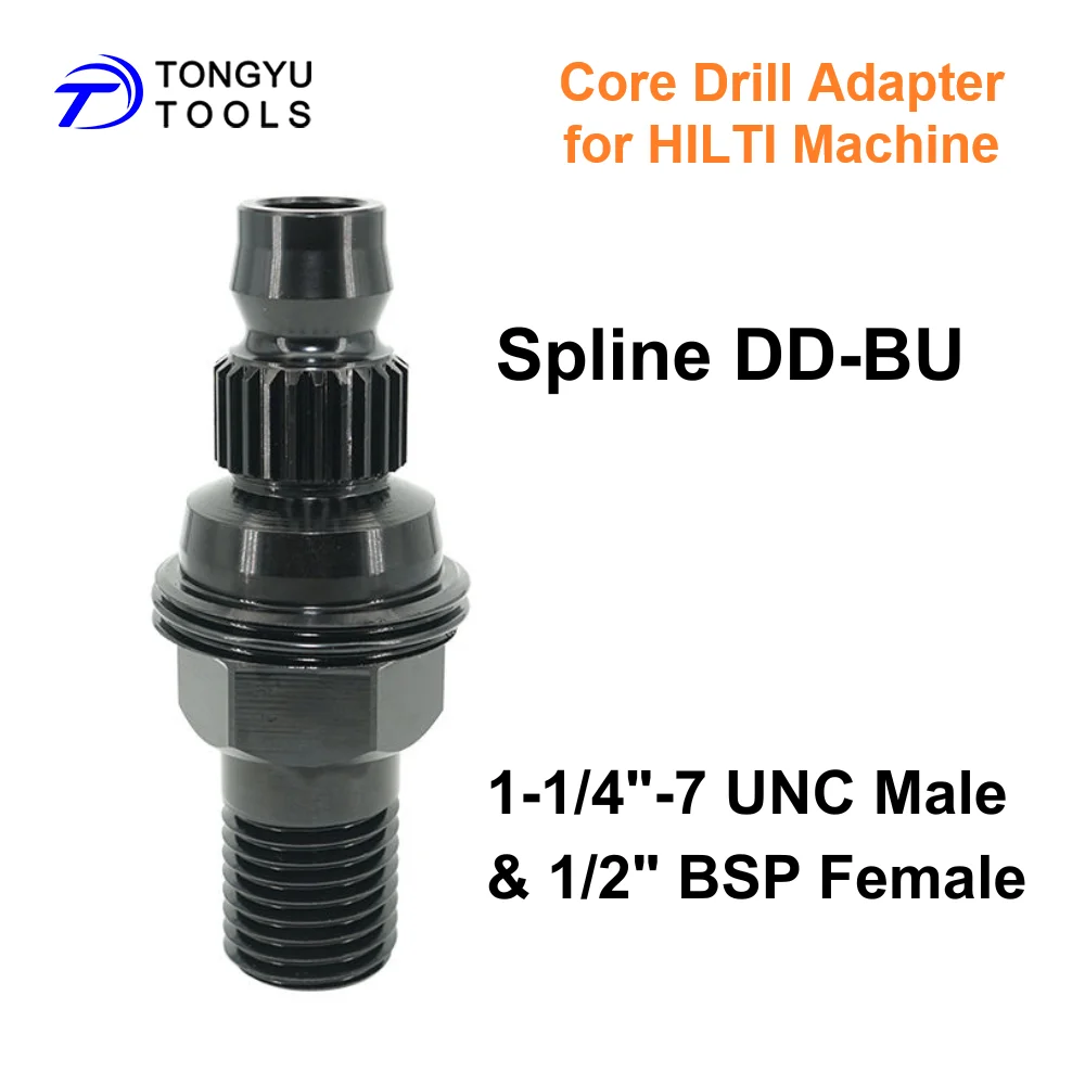 Адаптер для алмазного бурения Hilti DD250, DD400, DD750, DD-BU Spline с наружной резьбой 1-1/4"-7 UNC и внутренней резьбой 1/2" BSP
Адаптер для алмазного бурения Hilti DD250, DD400, DD750, DD-BU Spline с наружной резьбой 1-1/4"-7 UNC и внутренней резьбой 1/2" BSP