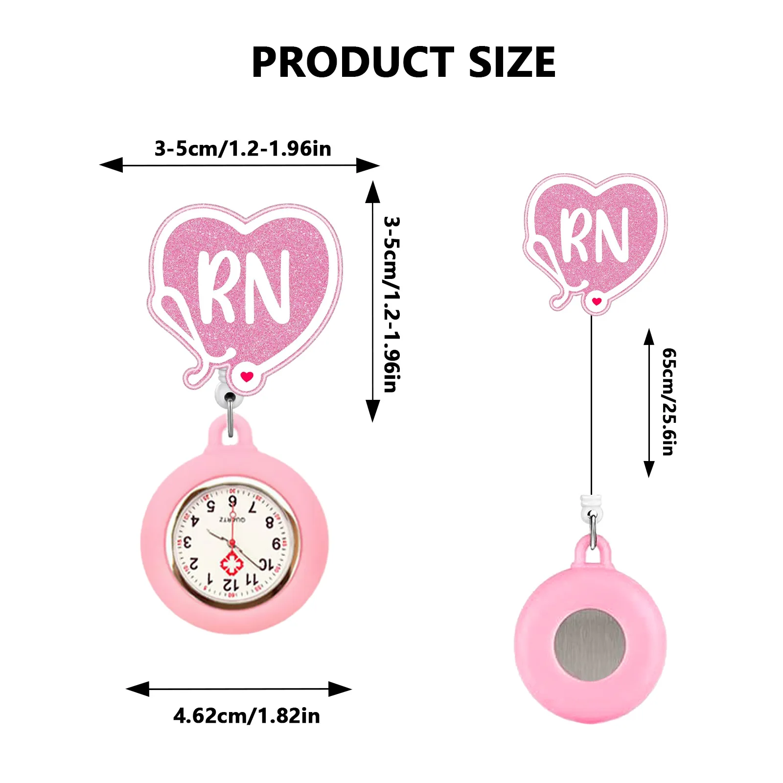 Rn Retractable Nurse Watch Silicone Pocket Watch With Badge Reel Clip-On Fob Watch For Nurses Medical Staff
Rn Retractable Nurse Watch Silicone Pocket Watch With Badge Reel Clip-On Fob Watch For Nurses Medical Staff