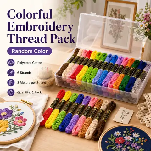 24/36/50/100colors Embroidery Floss Cross Stitch Cotton Skeins Multicolor DIY Sewing Thread Kit with Tools for Beginners