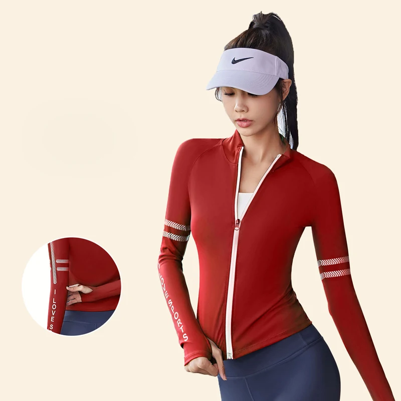 PINGNIAO Women's Sports Jacket Zipper Yoga Letter Print Thumb Hole Running Sweatshirt Stretch Quick Dry Fitness Top Outerwear
PINGNIAO Women's Sports Jacket Zipper Yoga Letter Print Thumb Hole Running Sweatshirt Stretch Quick Dry Fitness Top Outerwear