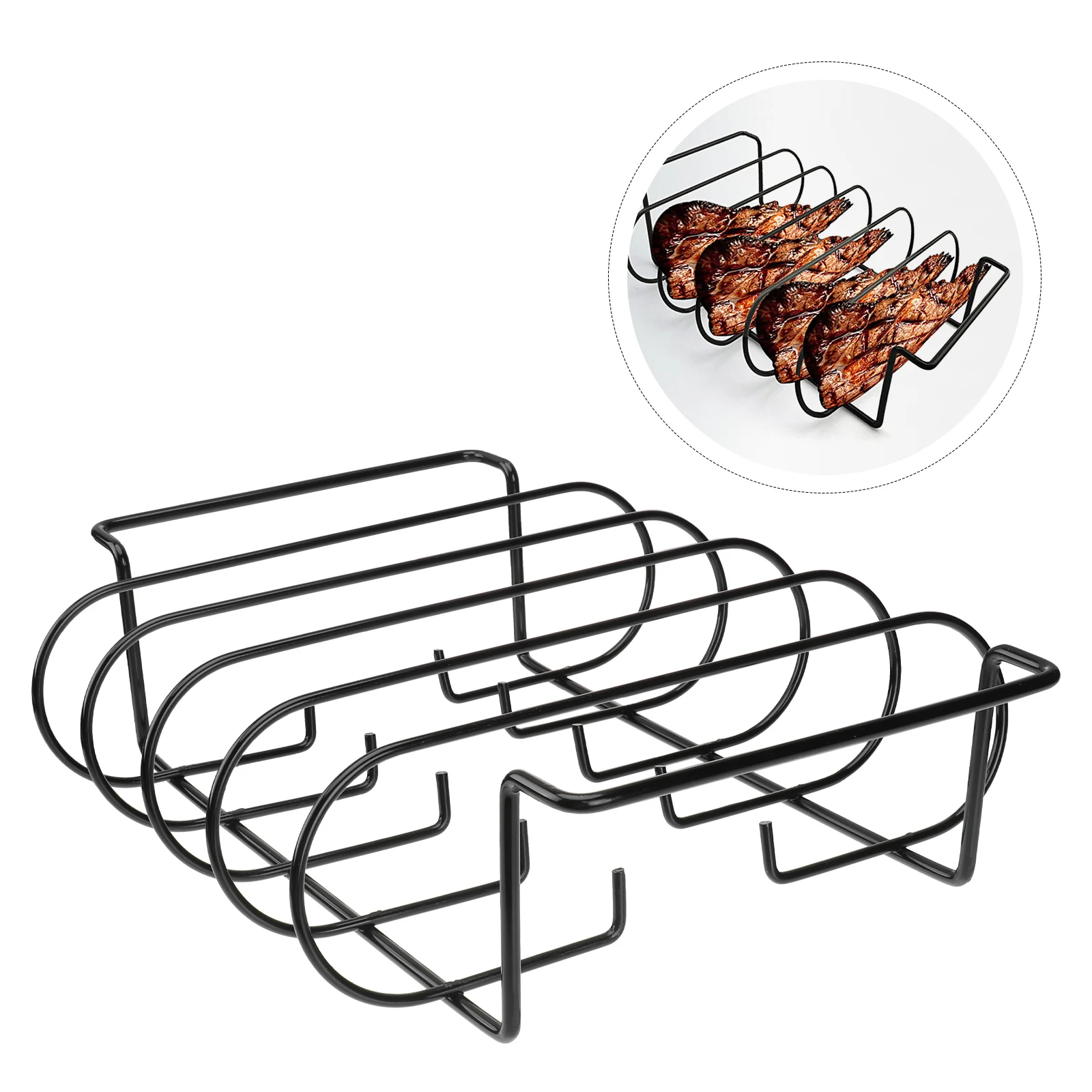 Iron Rib Rack Portable Beef Rib Grilling Shelf Barbecue Stand Bbq Accessory Non-Stick Metal Grill Tool For Outdoor Use Kitchen
Iron Rib Rack Portable Beef Rib Grilling Shelf Barbecue Stand Bbq Accessory Non-Stick Metal Grill Tool For Outdoor Use Kitchen