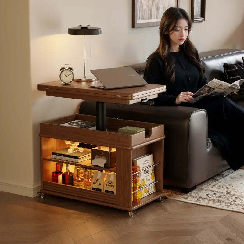 Solid wood folding coffee table can be lifted and lowered small apartment living room household sofa side cabinet can be moved
Solid wood folding coffee table can be lifted and lowered small apartment living room household sofa side cabinet can be moved