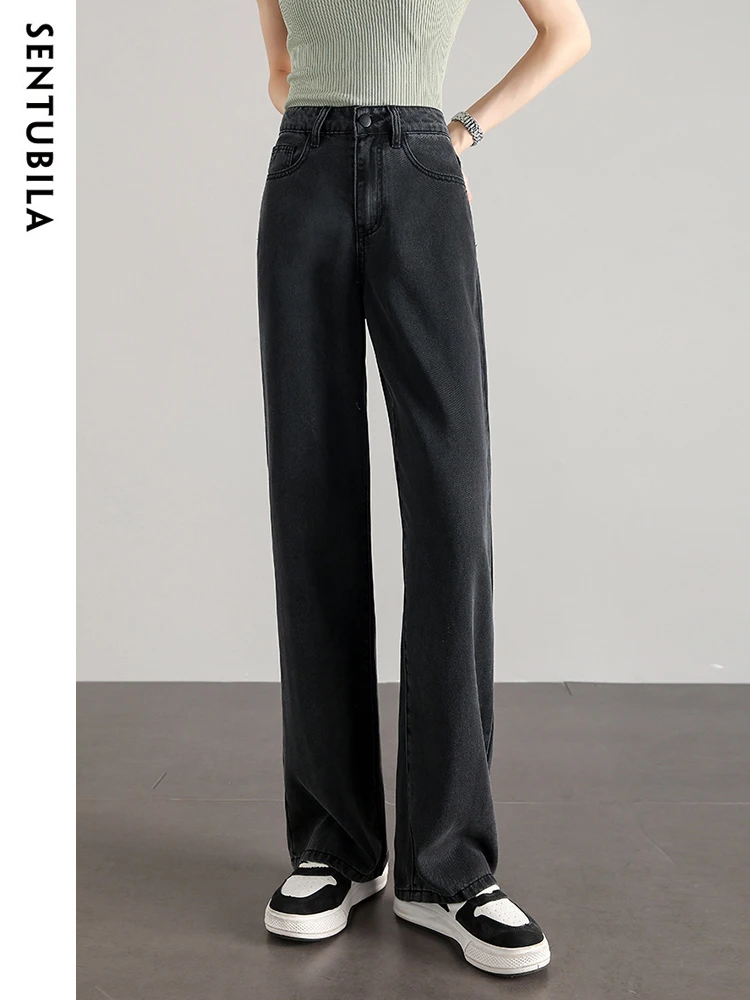 SENTUBILA 2024 New Autumn Black Jeans Women Baggy High Waist Female Loose Soft Wide Leg Straight Tencel Casual Pants W33N50632
SENTUBILA 2024 New Autumn Black Jeans Women Baggy High Waist Female Loose Soft Wide Leg Straight Tencel Casual Pants W33N50632