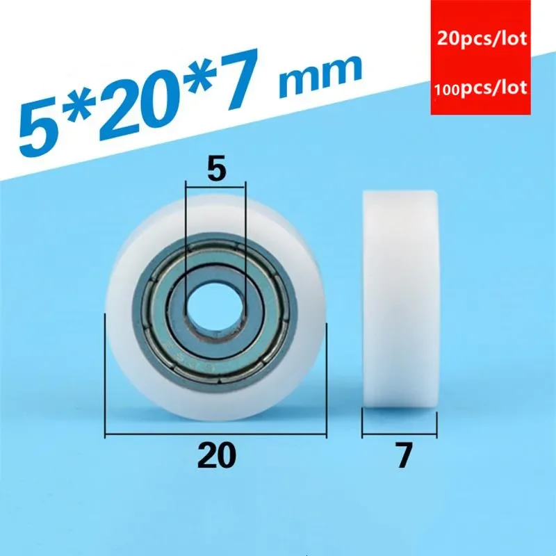 20pcs/100pcs flat roller 5*20*7mm 625ZZ 625 bearing plastic coated pulley door drawer showcase guide wheel low noise 5x20x7
20pcs/100pcs flat roller 5*20*7mm 625ZZ 625 bearing plastic coated pulley door drawer showcase guide wheel low noise 5x20x7