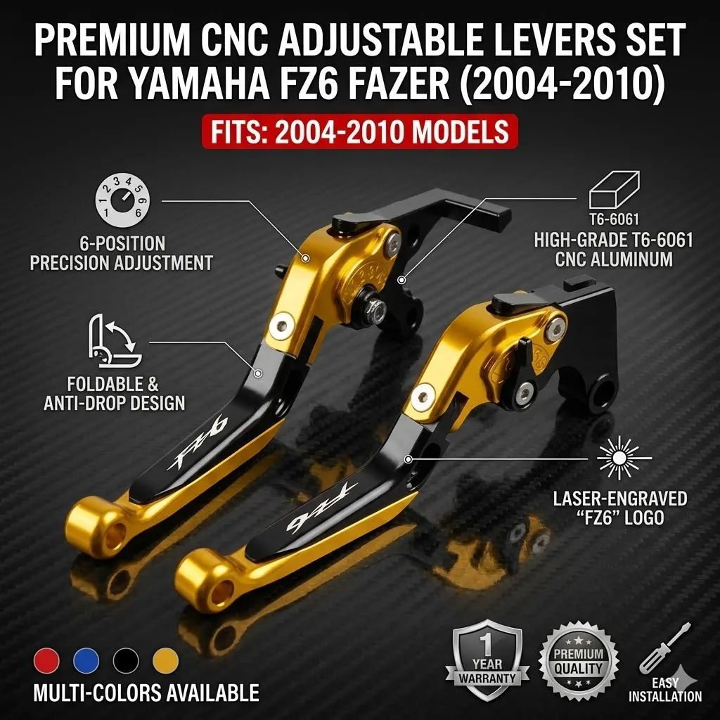 Motorcycle Adjustable Brake Clutch Levers & Handle Handlebar grips For YAMAHA FZ6 FAZER 2004-2010 Motorcycle Accessories
Motorcycle Adjustable Brake Clutch Levers & Handle Handlebar grips For YAMAHA FZ6 FAZER 2004-2010 Motorcycle Accessories