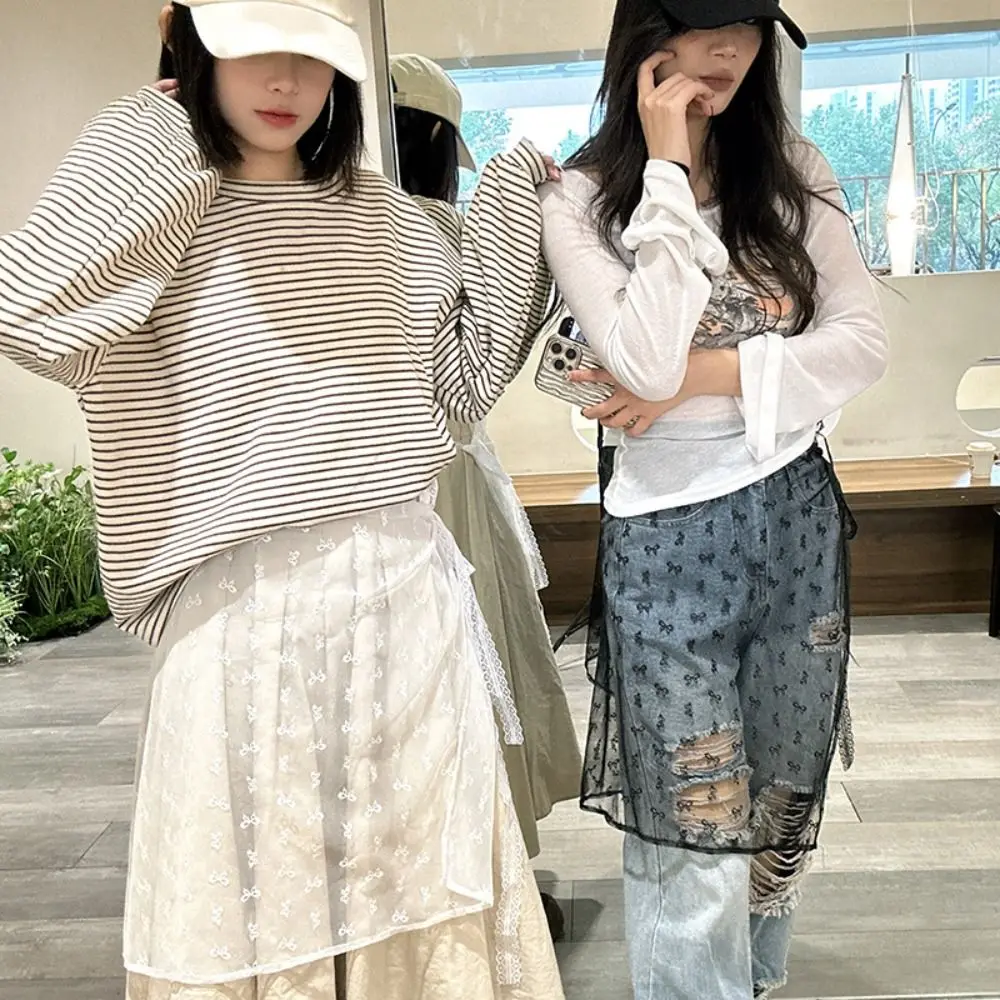 Sweet Y2k Lace Up Cut Out Skirt See Through Streetwear Floral Ladies Fart Curtain Korean Style Thin Lace Open Skirts Summer
Sweet Y2k Lace Up Cut Out Skirt See Through Streetwear Floral Ladies Fart Curtain Korean Style Thin Lace Open Skirts Summer