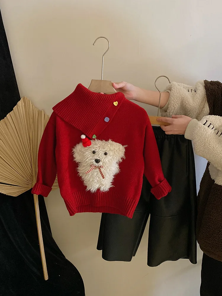 Cute Niche Christmas Plush Dog Girl's Knitted Sweater Autumn Winter New Fleece Warm Leather Pants Set
Cute Niche Christmas Plush Dog Girl's Knitted Sweater Autumn Winter New Fleece Warm Leather Pants Set