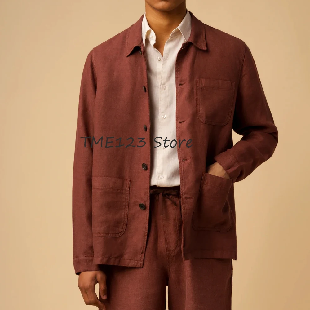 Модный костюм с тремя карманами, мужские куртки, повседневные костюмы, однобортные пиджаки для мужчин, мужская куртка, льняной пиджак с лацканами, одежда
Модный костюм с тремя карманами, мужские куртки, повседневные костюмы, однобортные пиджаки для мужчин, мужская куртка, льняной пиджак с лацканами, одежда