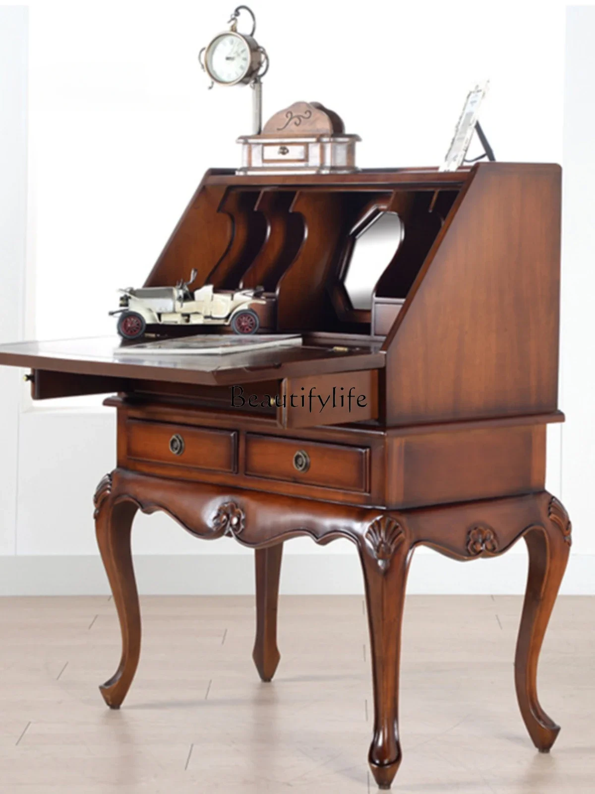 Solid Wood Desk European-Style Cashier Front Desk with Drawer Computer Piano Table
Solid Wood Desk European-Style Cashier Front Desk with Drawer Computer Piano Table