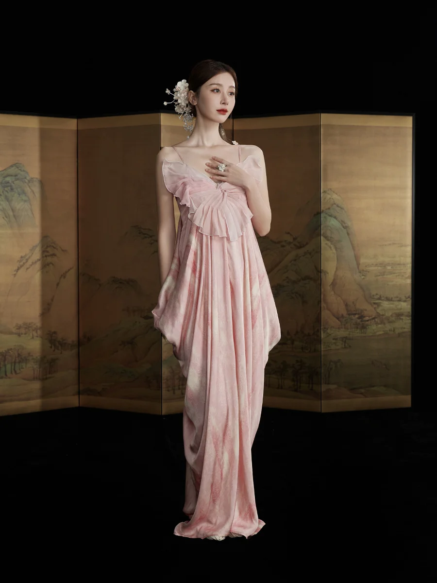 ONMOON Summer Pink Fairy ter Dr Silk Acetate Romantic Svel Women's Gown Ele Long Skirt Zipper Closure
ONMOON Summer Pink Fairy ter Dr Silk Acetate Romantic Svel Women's Gown Ele Long Skirt Zipper Closure