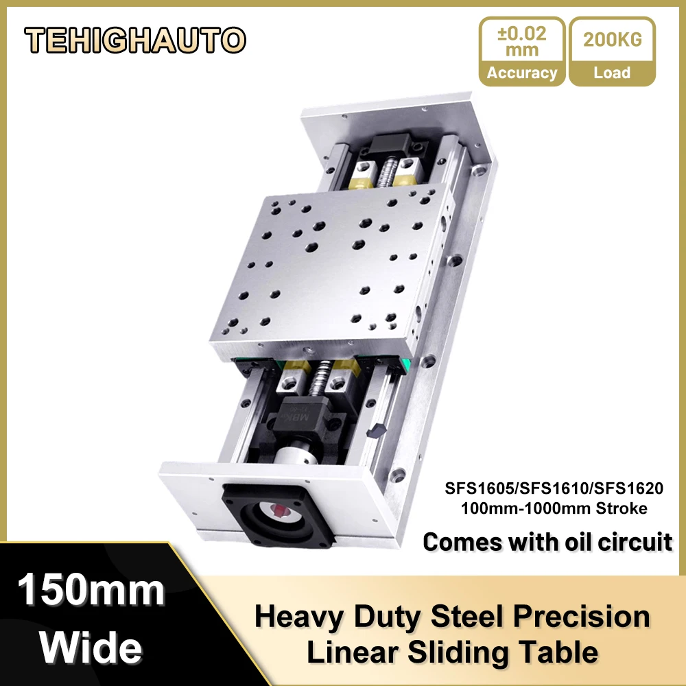 Heavy Duty Ball Screw Linear Stage 150mm Wide Steel Sliding Table 200KG Load HGR15*2 HGH15CA*4 SFS1605/1610/1620
Heavy Duty Ball Screw Linear Stage 150mm Wide Steel Sliding Table 200KG Load HGR15*2 HGH15CA*4 SFS1605/1610/1620