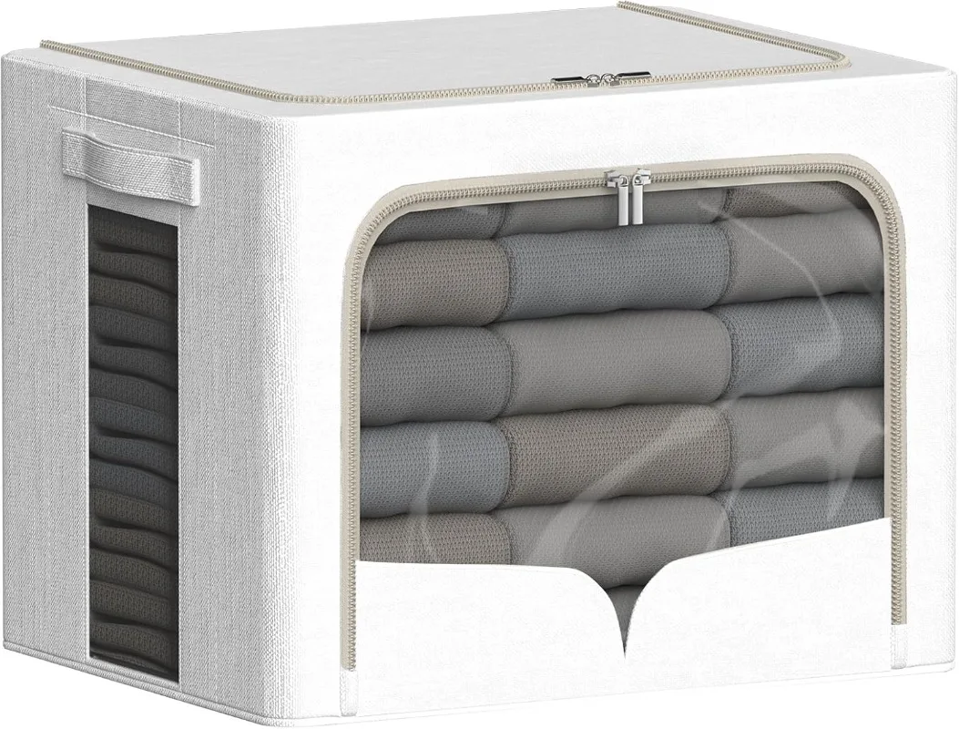 4 Pack Foldable Storage Bin for Clothes 30L Clothes Storage Bins with Metal Frame Linen Fabric Storage Box With Clear Window Dur
4 Pack Foldable Storage Bin for Clothes 30L Clothes Storage Bins with Metal Frame Linen Fabric Storage Box With Clear Window Dur