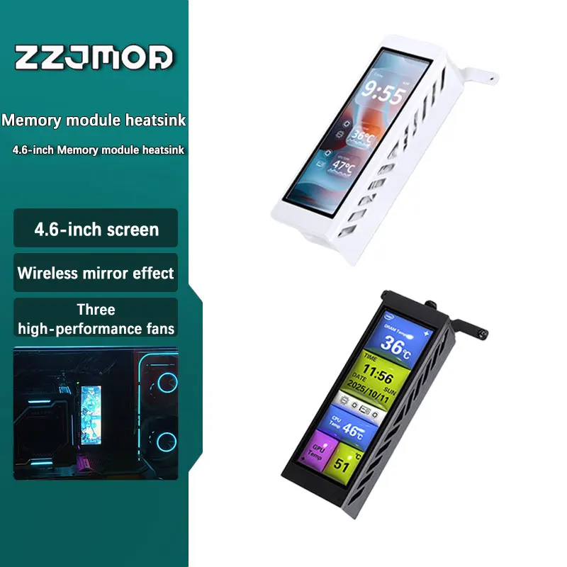 ZZJMOD 4.6-inch IPS Screen Aluminum Alloy Memory Cooling Fan Interface Low Noise DIY Desktop Memory Cooling Tool Memory cooler
ZZJMOD 4.6-inch IPS Screen Aluminum Alloy Memory Cooling Fan Interface Low Noise DIY Desktop Memory Cooling Tool Memory cooler